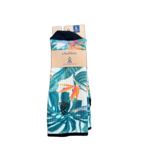Men's Chubbies Casual Socks One Size Green Orange Tropical Print